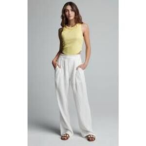 Sundays Norris Pants White Cotton Gauze Large NWT Resortcore Beach Nautical